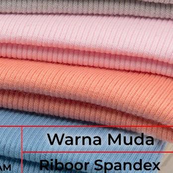 ➴ Kain Bahan Rib Jaket Rib bur Spandex Cotton Warna Muda ✺