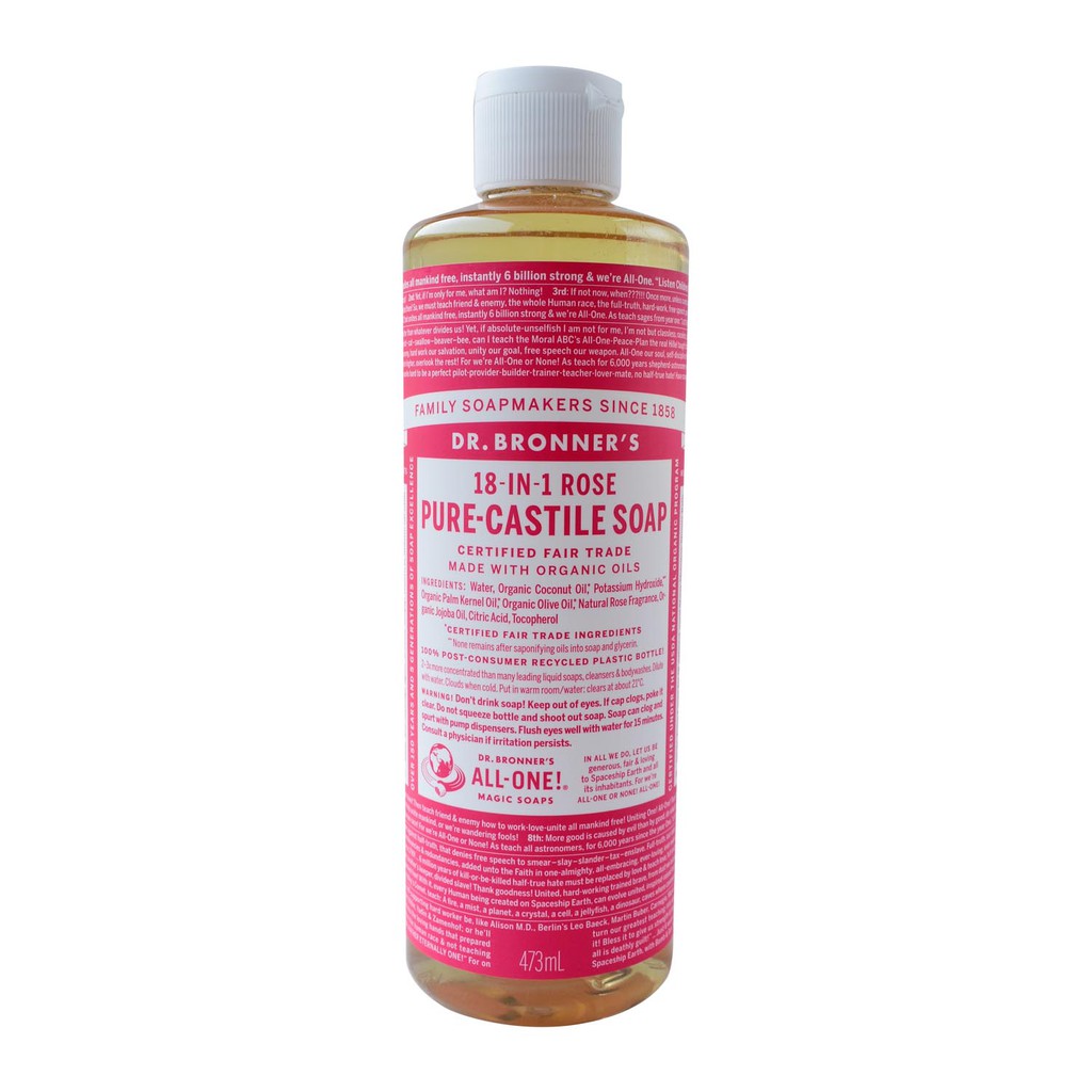 Dr. Bronner's Magic Soap Rose Pure Castile Soap 473 ml