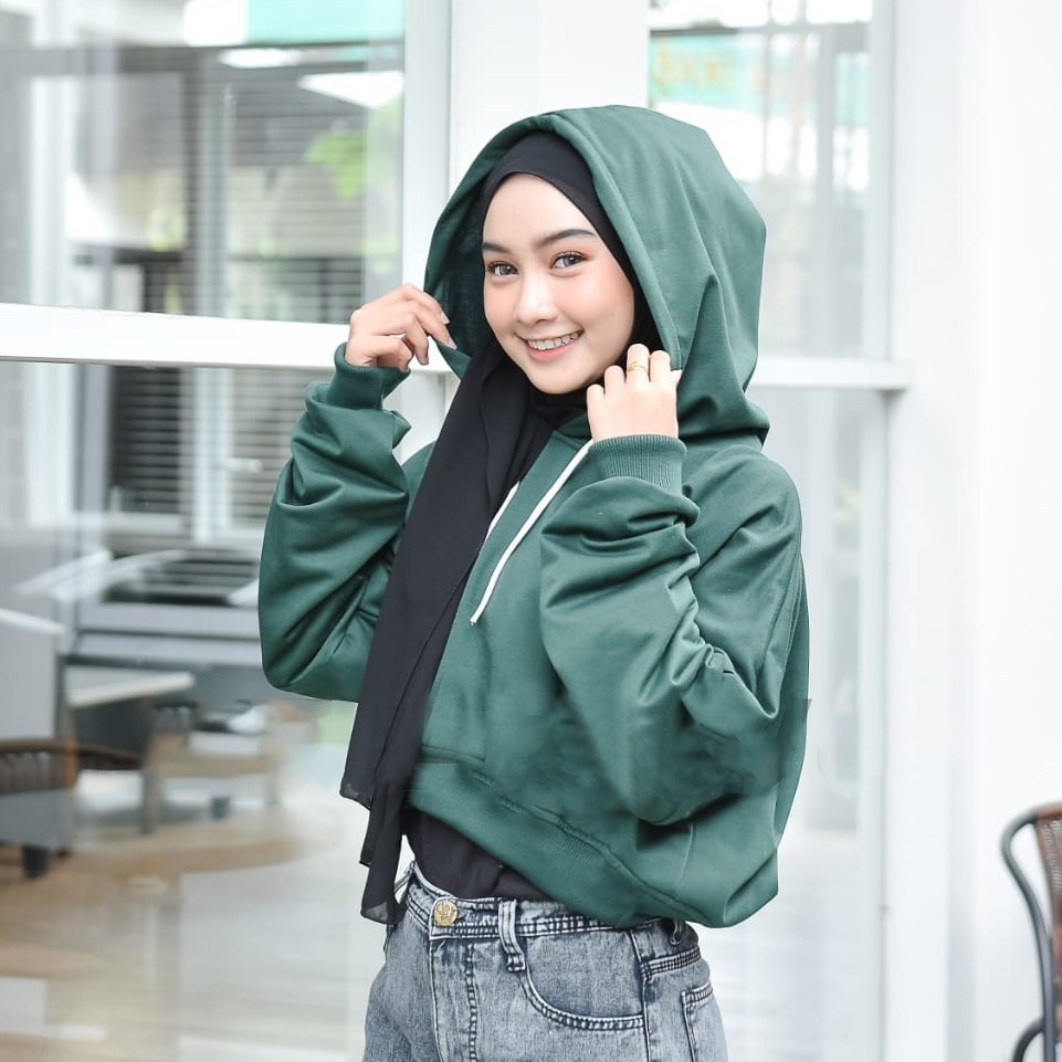 OVERSIZE CROP HOODIE - HOODIE OVERSIZE WANITA KEKINIAN