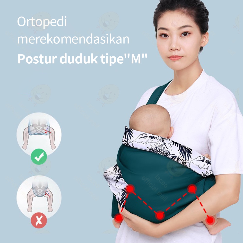 Lacoo Gendongan bayi depan Baby carrier katun 0-3 Tahun