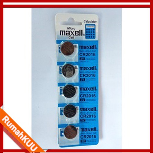 Baterai 1 lembar 5 Pcs CR2016 3V Kancing Bulat Battery BATERAI KANCING