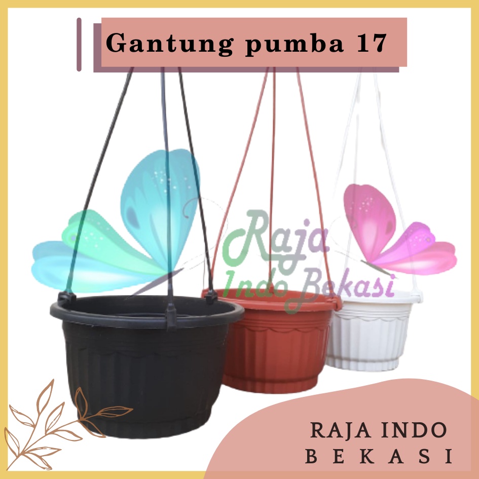 Rajaindobekasi Pot Bunga Gantung Pumba 17 Putih Merah Bata Hitam Pot Gantung Coklat Bagus Pot Gantung Plastik Murah Unik