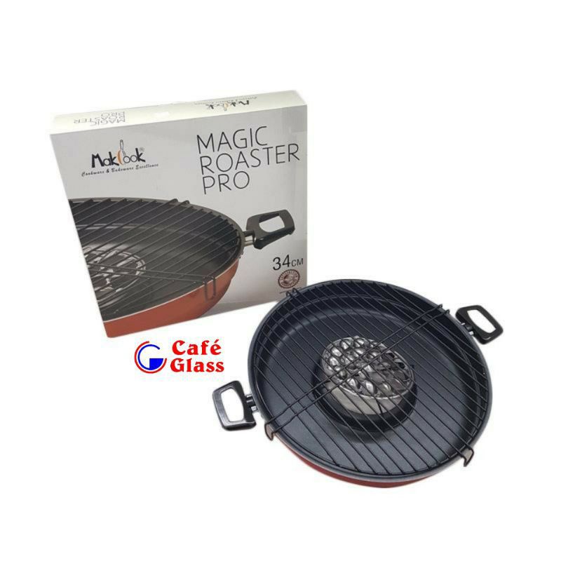 (COD/GRATIS ONGKIR) Makcook Magic roaster pro teflon 34cm alat bakar panggang serbaguna asli original