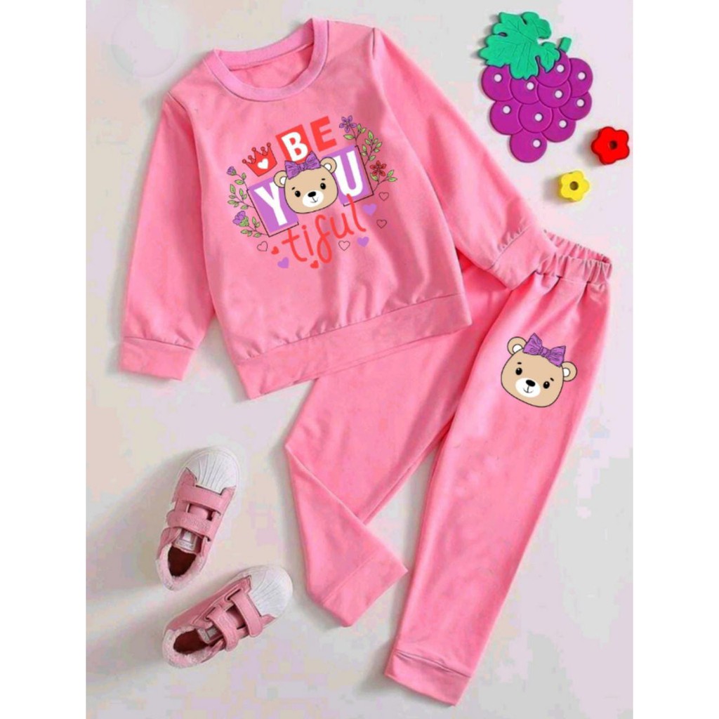 KALILA - BEYOUTIFUL Setelan Baju Anak Perempuan / Bahan Fleece Baby Terry