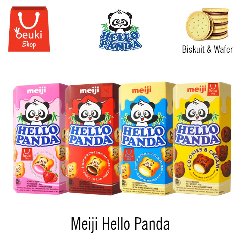 

Hello Panda Aneka Rasa Biskuit Bentuk Panda Mini Isi Krim Susu Aneka Rasa - 45gr