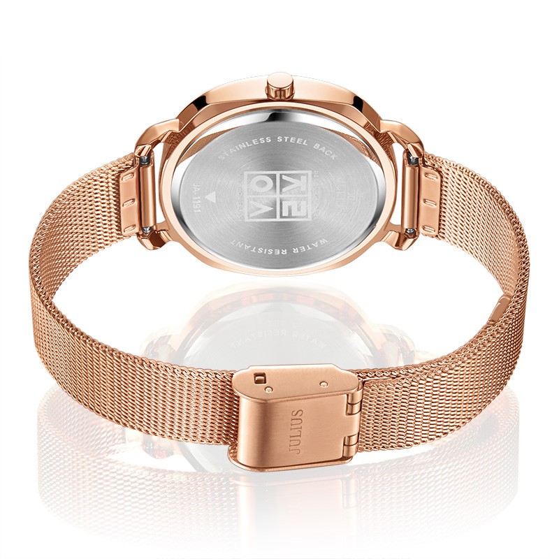 Julius JA-1191A / JA1191 Jam Tangan Wanita Korea Original Stainless steel Cantik Elegan - Rose Gold