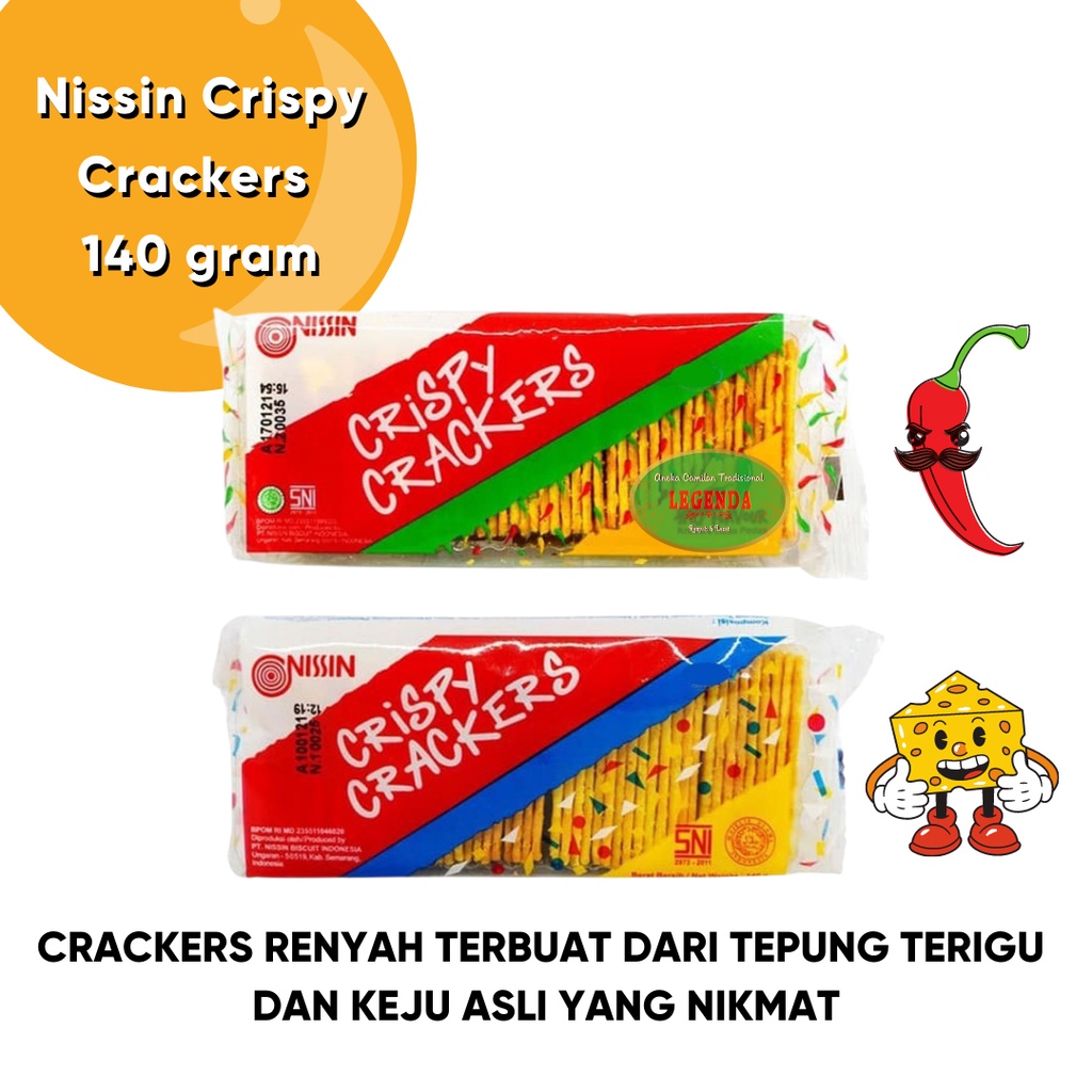 

Nissin Crispy Crackers 140 Gram Kraker Keju Enak Pedas Renyah Bergizi