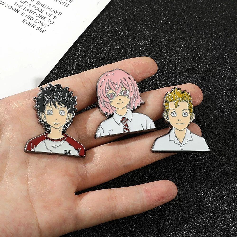 [Elegan] Tokyo Revengers Bros Lucu Figure Mainan Kostum Properti Hanagaki Takemichi Pin Aksesoris Calcifer Badge Souvenir Koleksi Anime Bros