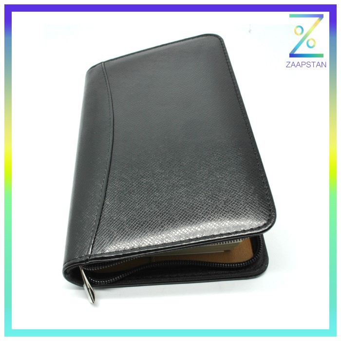 Buku Catatan Binder Note Cover Kulit with Kalkulator - Y8302 - Black