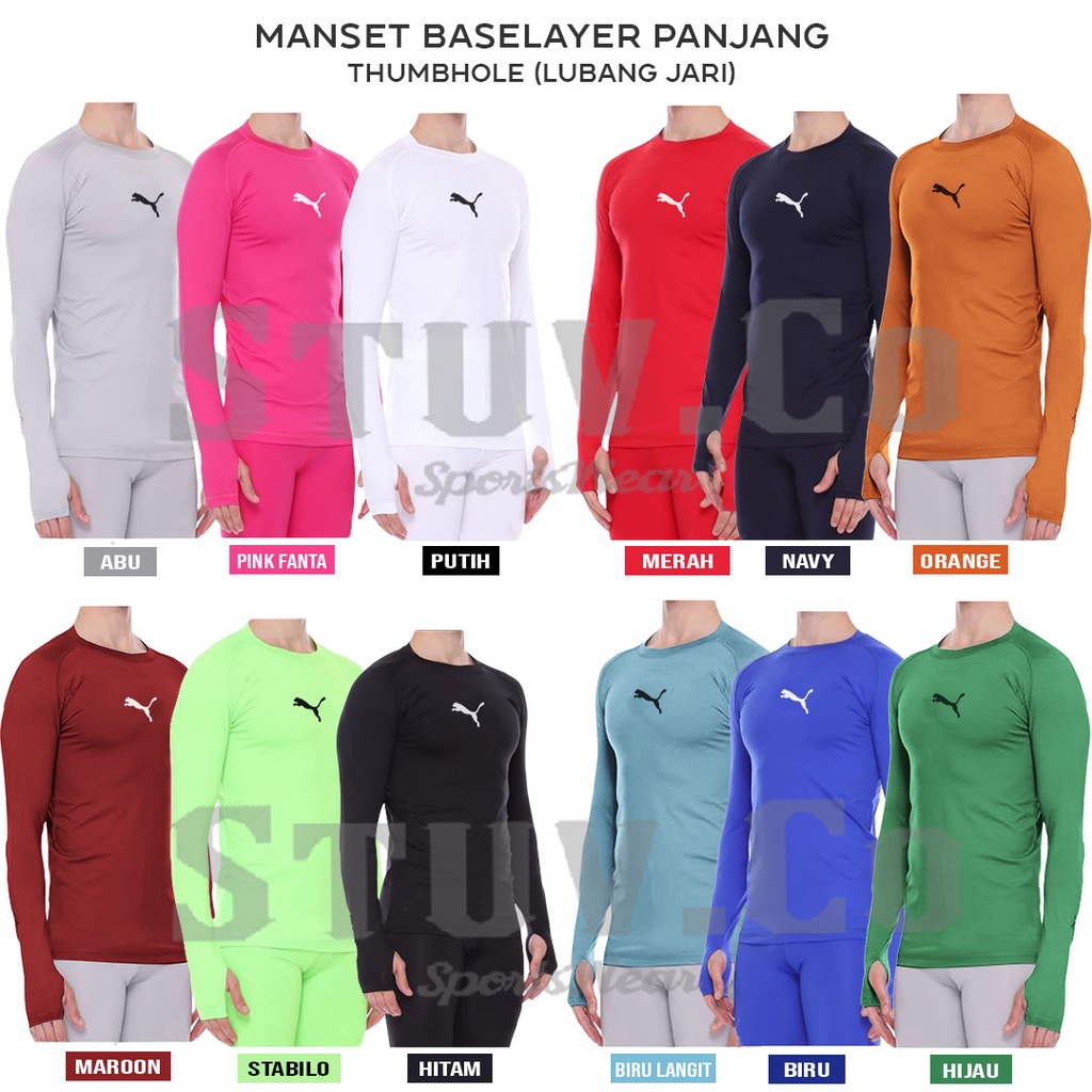 BASELAYER LONGSLEEVE THUMBOLE MANSET LUBANG JEMPOL MANSET TANGAN PANJANG JARI DIVING LARI SEPEDA OLAHRAGA PRIA WANITA