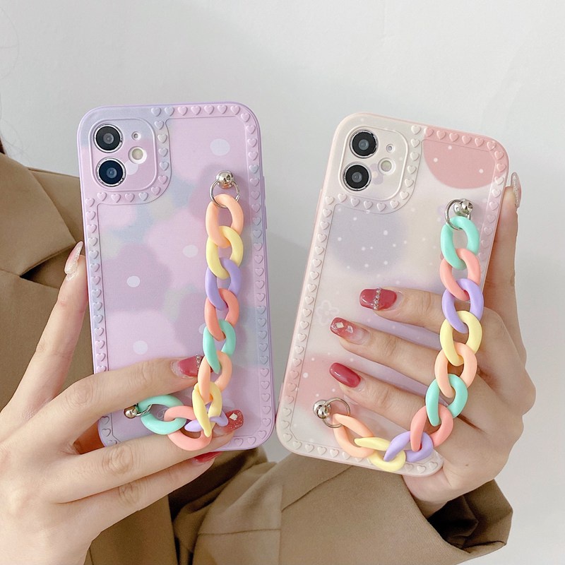 Gelang Pelangi Bunga Ungu Bagus Soft Case Realme C1 C2 5S 5i C11 C20 C21Y C25S C12 C15 XT C20A Hadiah Wanita Lucu