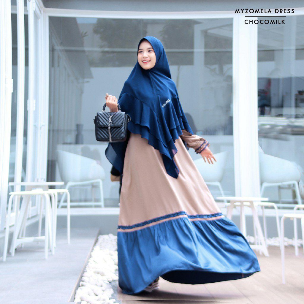 MYZOMELA Dress WANOJA HIJAB Gamis Syari Wanita Muslim Pesta Busui Bumil Premium Maxmara Adem Jumbo