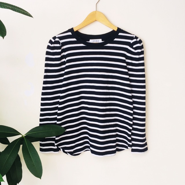 LOWRYS FARM stripe kaos lengan panjang ORI IMPORT