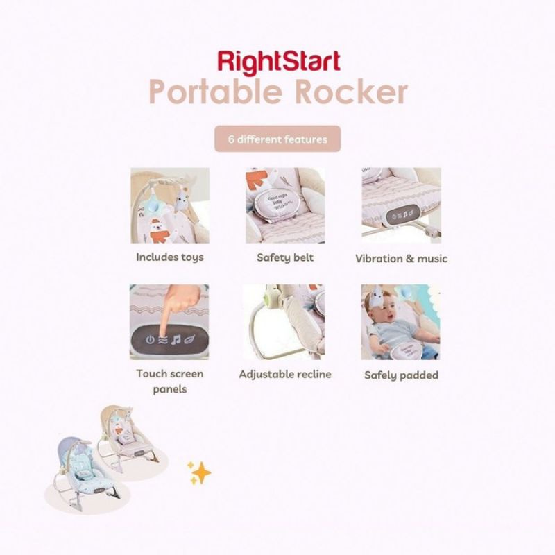 Right Start Bouncer Newborn Toddler Portable Swing 2 in 1 Rocker Kursi Ayun Goyang Bayi