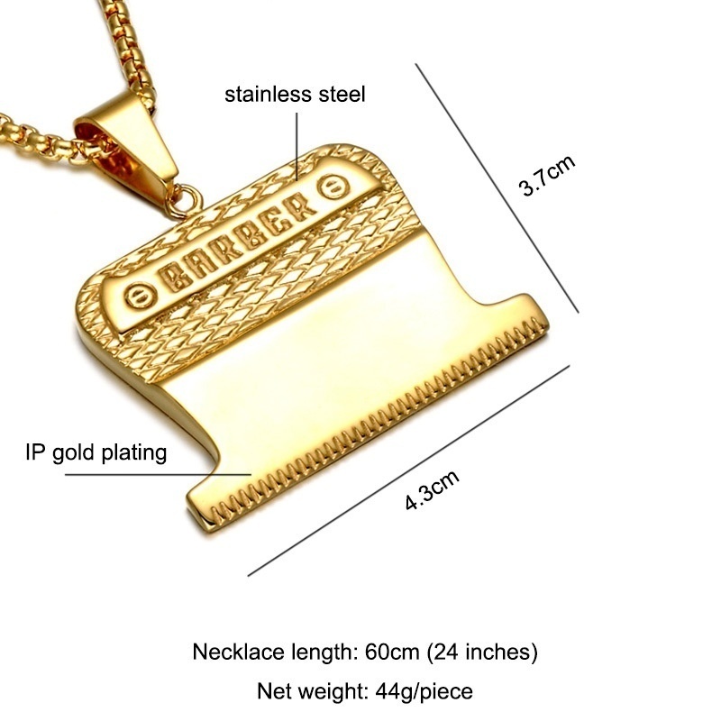 New men's fashion barber shop razor pendant necklace barber jewelry