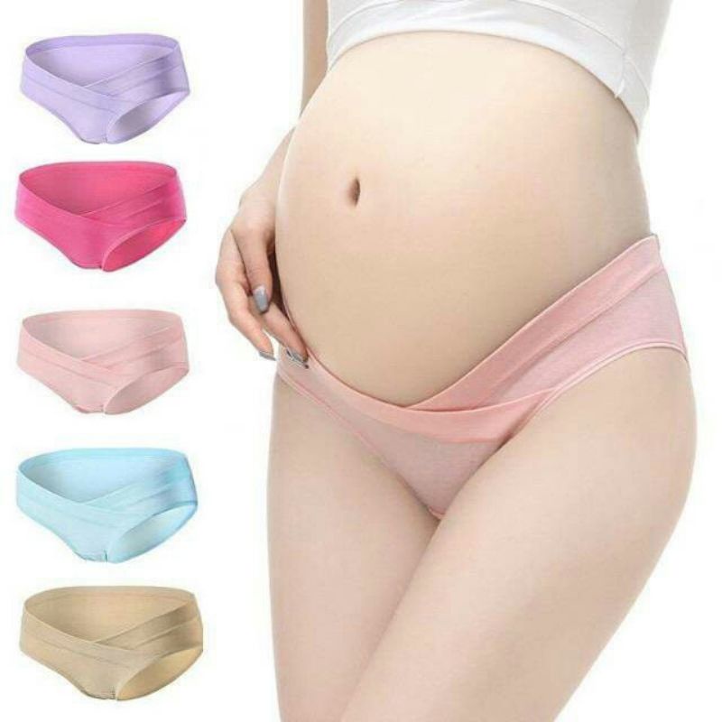 CD363 Celana Dalam Hamil Seamless CD Wanita Rendah Pinggang Sutra Bumil Celana dalam hamil bumil