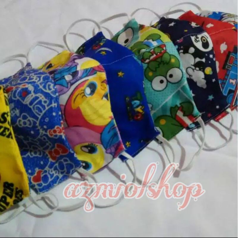 Masker anak 2 lapis/bolak balik