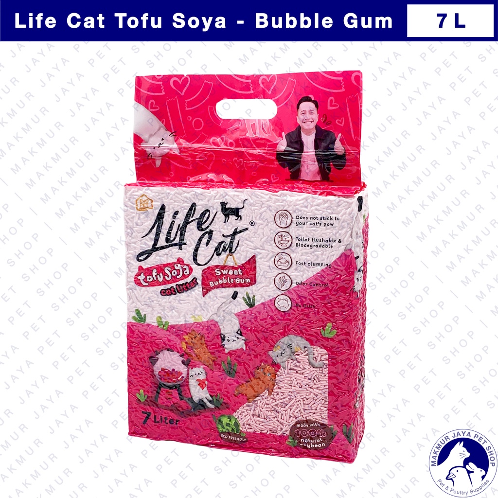 Life Cat Tofu Soya Cat Litter 7L - Pasir Kucing Tofu Gumpal 7 Liter