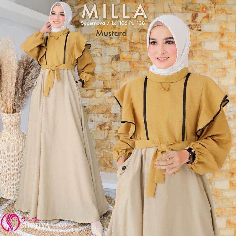 MILLA MAXY by valent spassy nabtik shofiya : gamis wanita kaos import original realpict hits murah