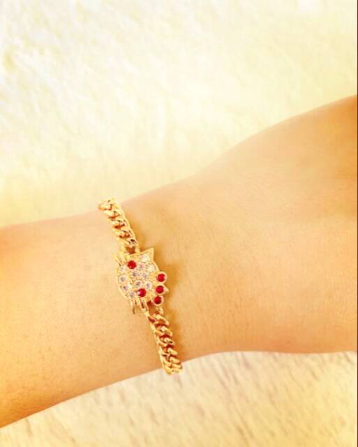 Gelang bangle Anak motif Kepala Kitti gold