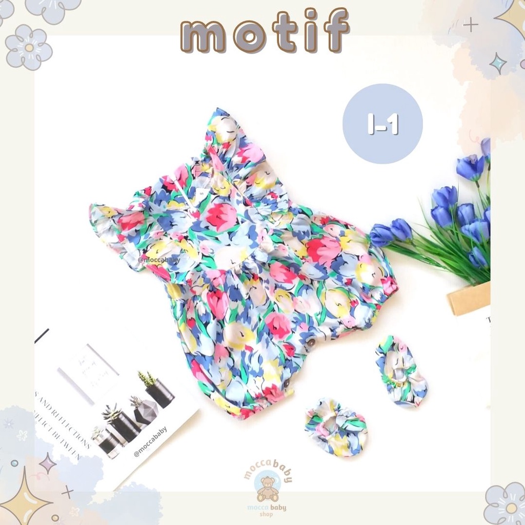 MBSS - BBB JUMPSUIT ZEELAA setelan anak perempuan jumper bayi motif bunga lucu free sarung kaki PART 1