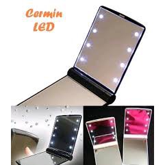 Cermin Rias Alat Make Up Kaca Rias LED 8 butir lampu LED Alat Rias Cermin Lipat