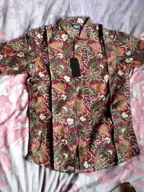 Odza Batik Modern Pria Lengan Pendek Slim Fit Baju Formal Hem Solo Rapitaloka