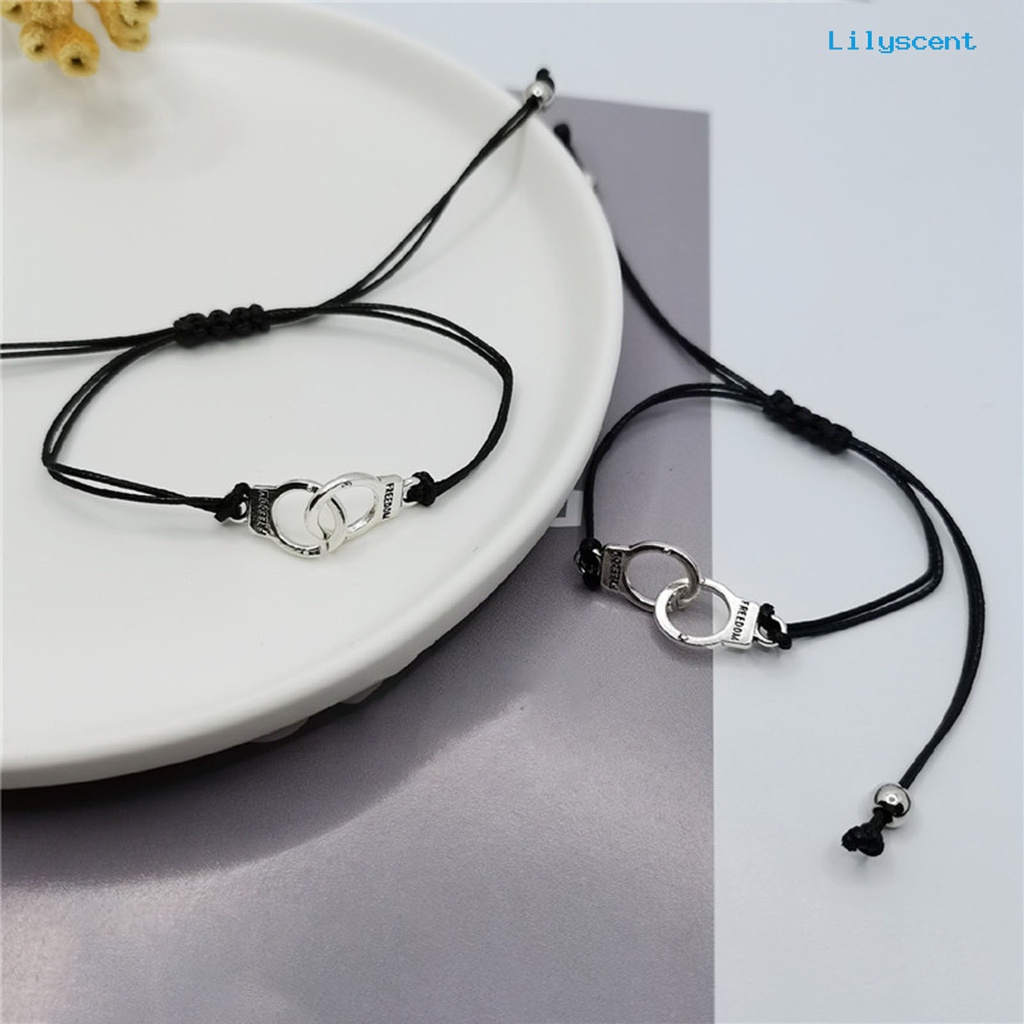 2pcs Gelang Persahabatan Dapat Disesuaikan Bahan Alloy Untuk Unisex