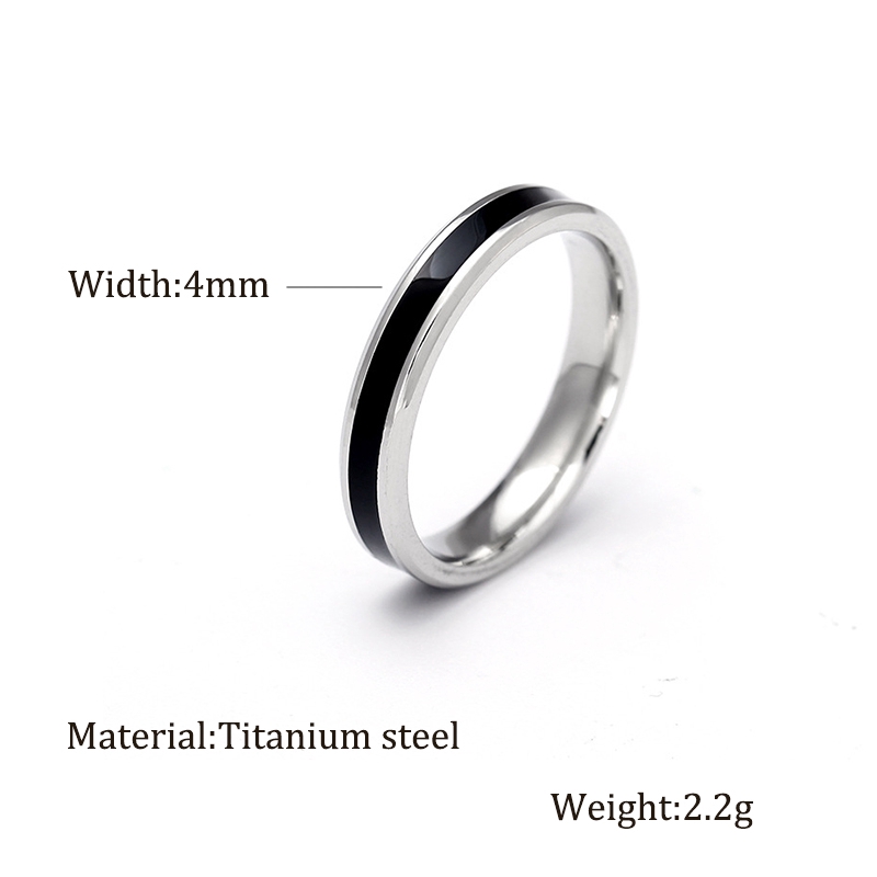 Cincin Pasangan Bahan Titanium Steel Warna Rose Gold Gaya Korea untuk Pria / Wanita