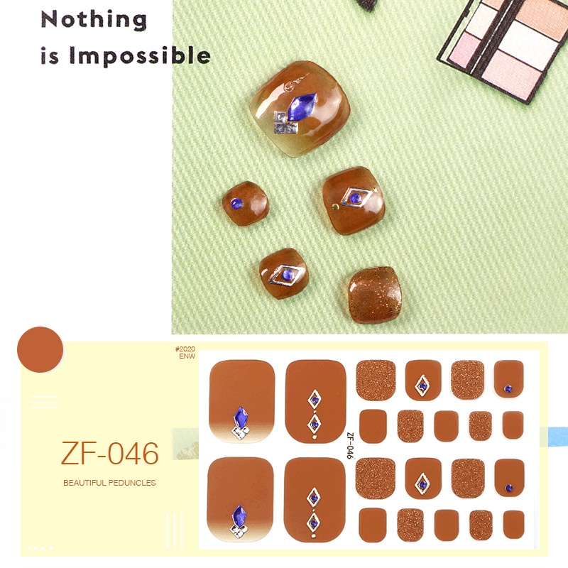 Zf Stiker Kuku 3D Warna Gradasi Untuk Nail Art / Manicure DIY