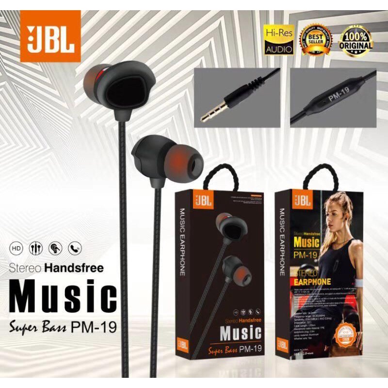 JBL PM-19 Stereo Earphone/ headset JBL Pm-19