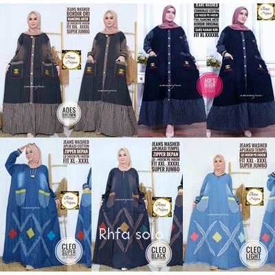 DRESS JEANS SUPER JUMBO / 30.6 / ADES TESSA CLEO / LD 140 CM / PB 140 CM / BUSUI / FIT XXL-XXXXL / AMANAJWA