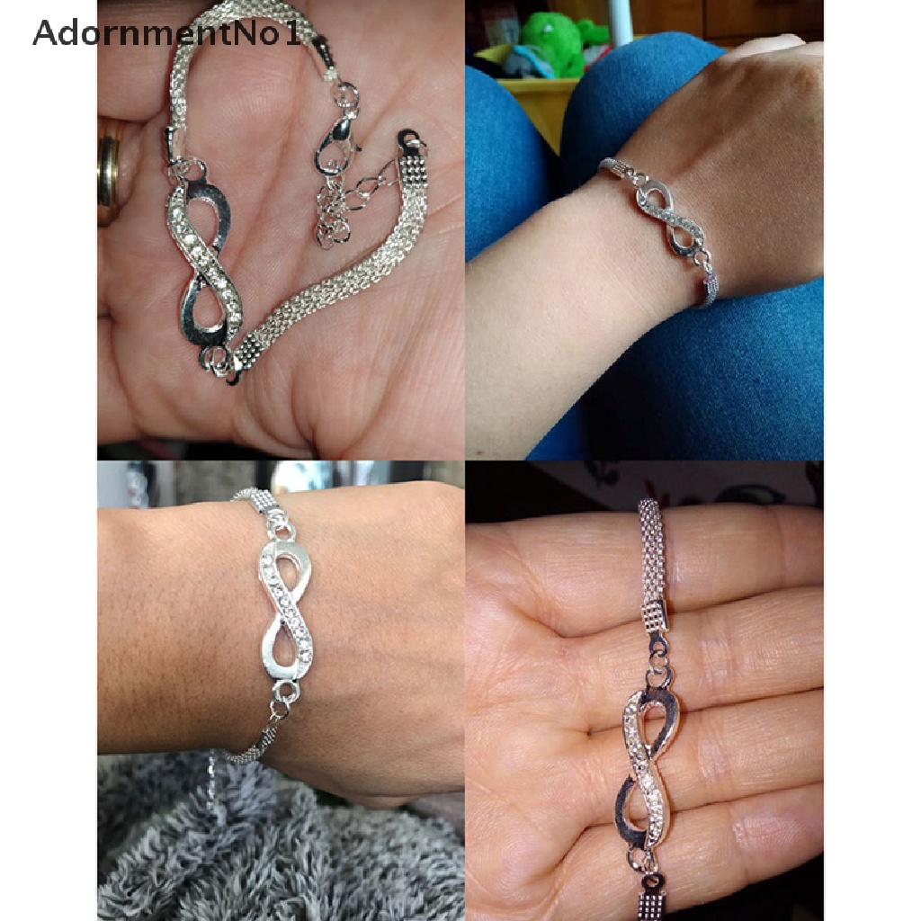 (AdornmentNo1) Gelang Tangan Rantai Fashion Aksen Infinity Untuk Perhiasan Wanita / Hadiah 2021