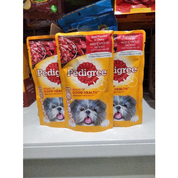 Pedigree Adult Beef Sachet 130g makanan basah Anjing