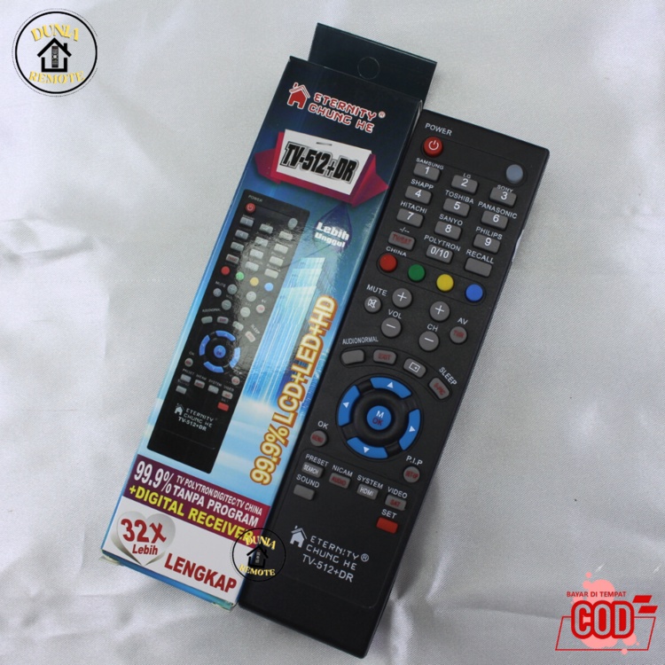 Remot / Remote Multi TV LCD/LED +DIGITAL Receiver Chunghe type TV-512+DR