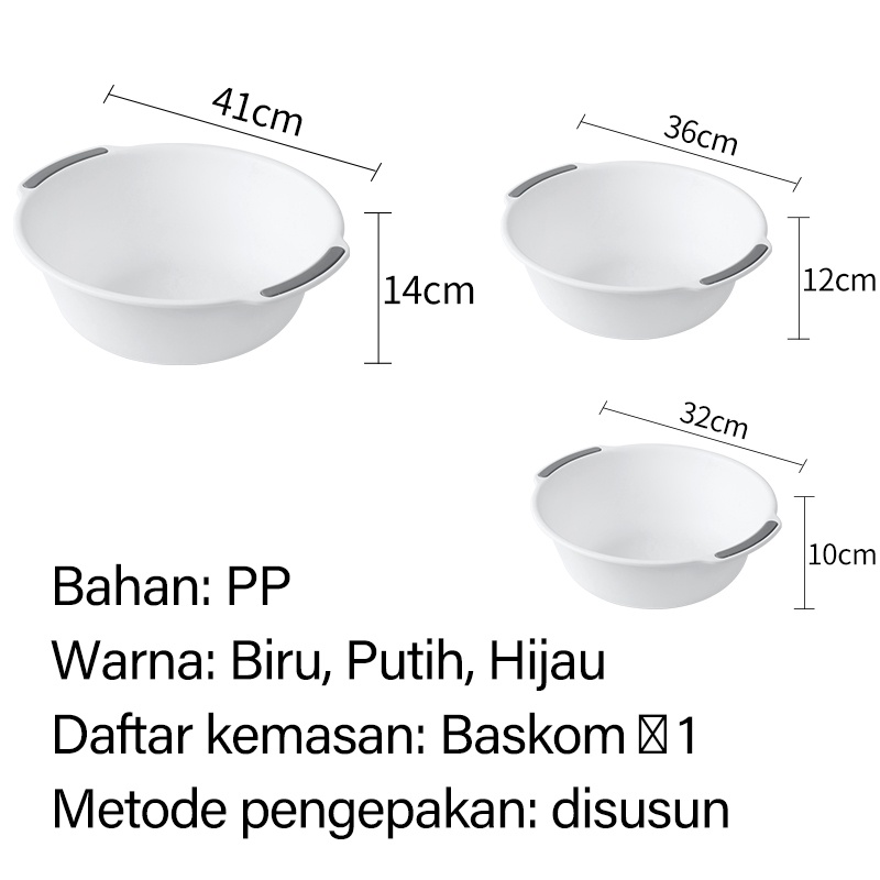 Letyeah &amp; Kaizenliving Baskom Plastik Portabel Multifungsi/Baskom Rendam Kaki basin bundar Minimalist