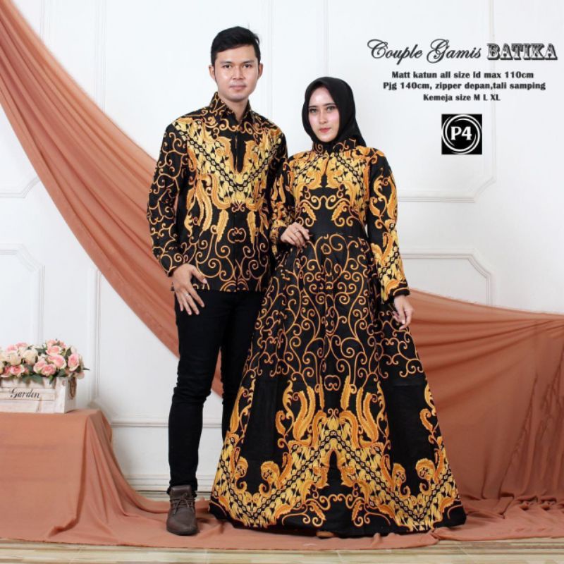 Maura Couple - Sania Ruffle Batik Couple Ori Ndoro Jowi Garansi Shopee BATIK MODERN ulir kuning