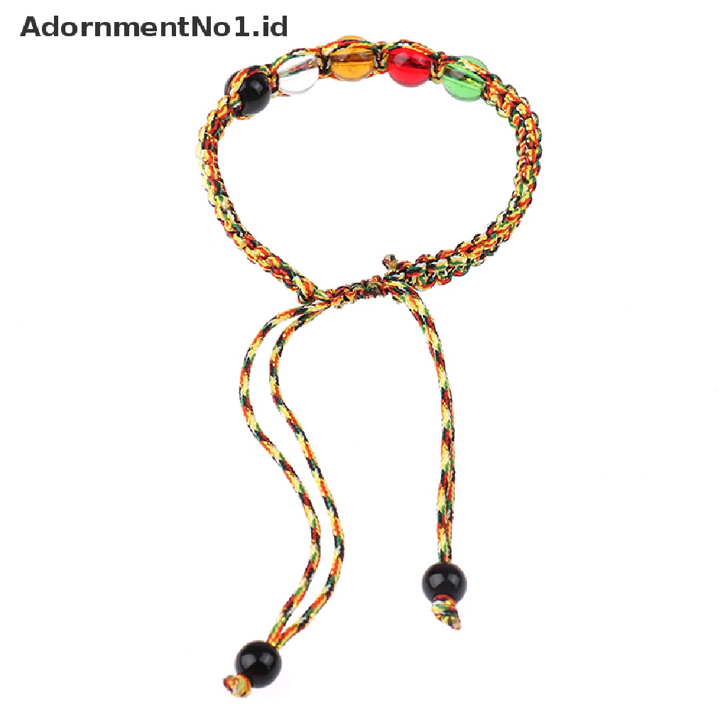 (AdornmentNo1) Gelang Tangan Tali Serut Adjustable Aksen Batu Giok Feng Shui Untuk Wanita (ID)