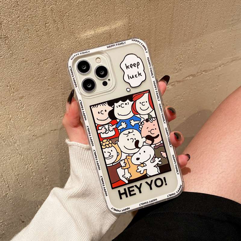 Snoopy family Clear Air Bag Silicone Case VIVO Y21S Y21A Y21E Y21G Y50 Y30i Y20S Y20i Y12S Y93 Y91C Y95 V9 S1 V20 V15 Pro V11i V20SE V21 Y19 Y15S Bumper Protect Cover Casing