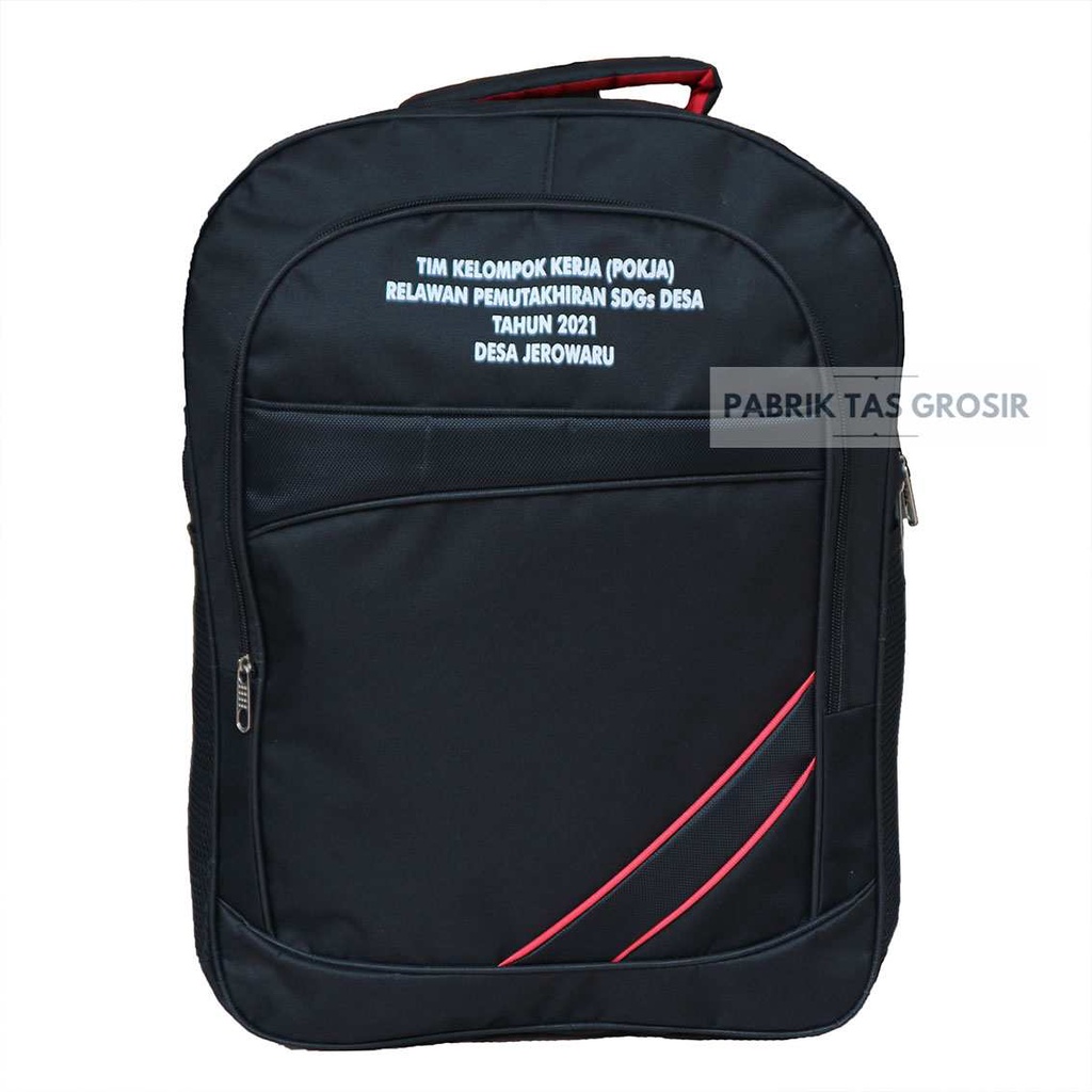 ORDERAN GROSIR MURAH TAS RANSEL ELITE POLO GARIS MIRING SABLON POKJA RELAWAN PEMUTAKHIRAN SDGS DESA