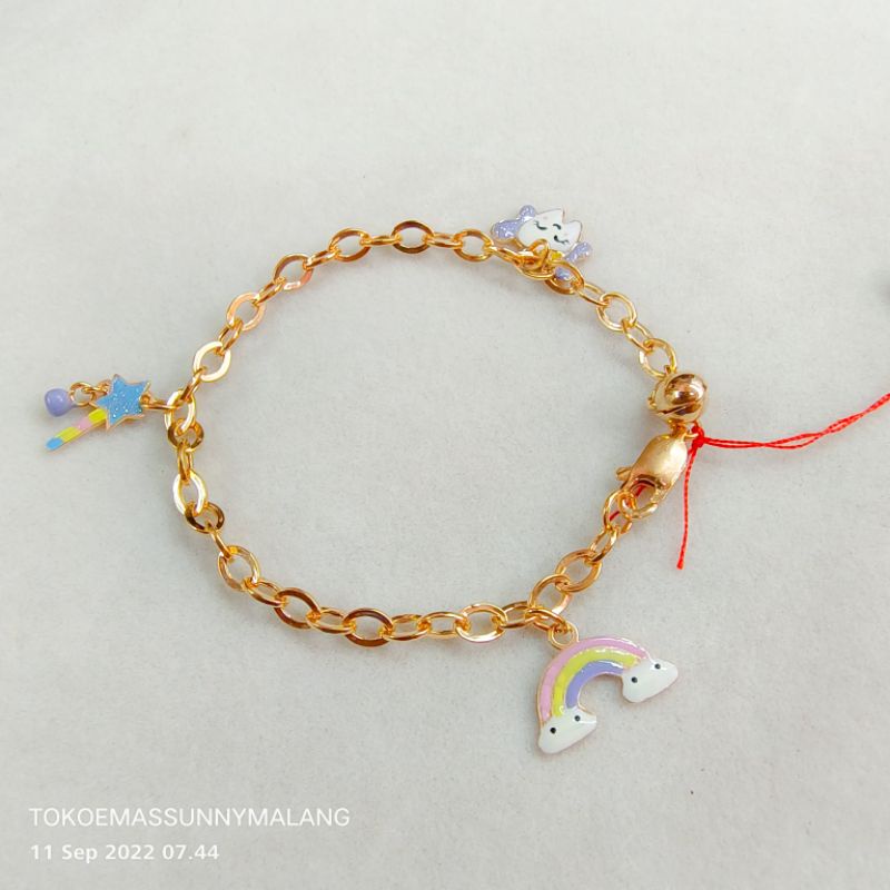 Gelang anak karakter emas asli kadar 300%/6k