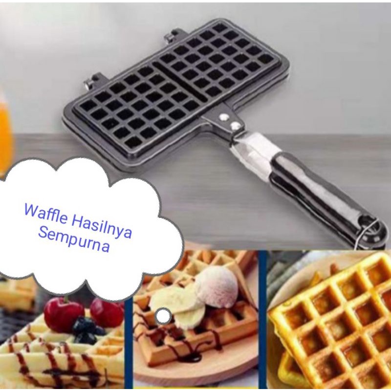 Cetakan Waffle Anti Lengket Teflon Kue Wafle Ori Maker Teplon Wafel Non Stik Belgian Pembuat Waffles Double Persegi Murah Kuat Tahan Panas Mudah Di Cuci Terbaru DIY