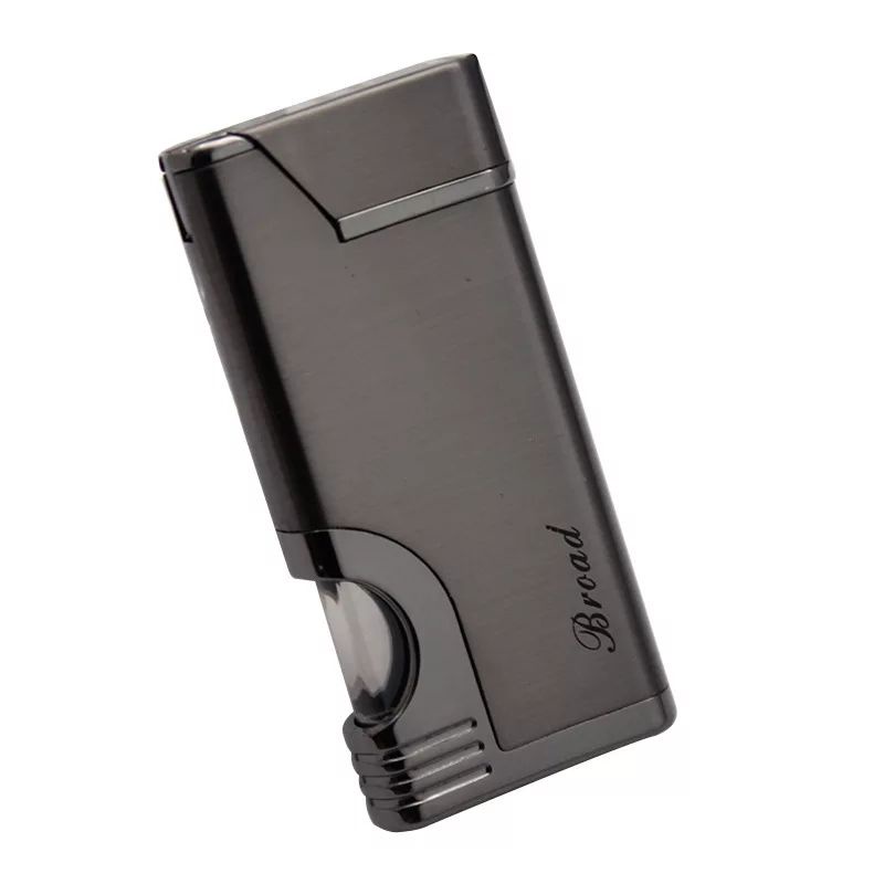 Broad Korek api Gas single Jet lighter/ 1 api biru slim portable dengan jendela gas
