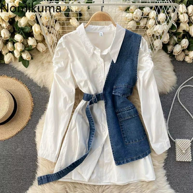 NOMI TUNIK JEANS DENIM KOREAN STYLE