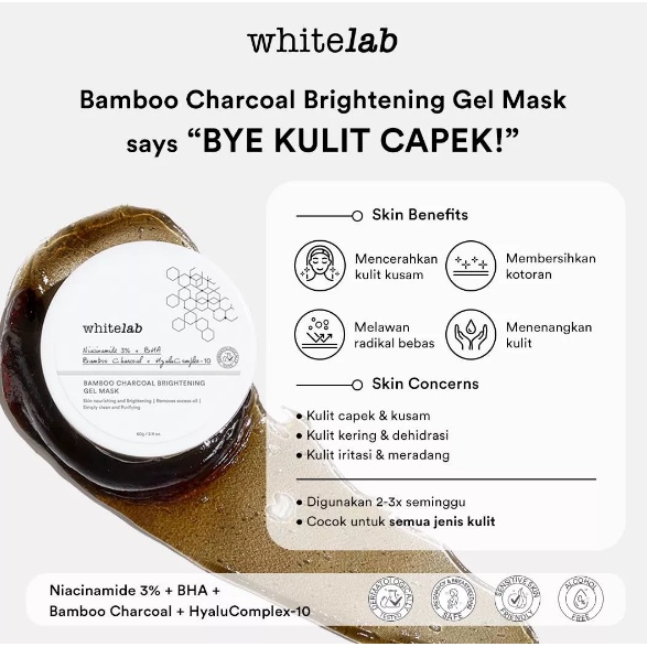 WHITELAB Bamboo Charcoal Brightening Gel Mask