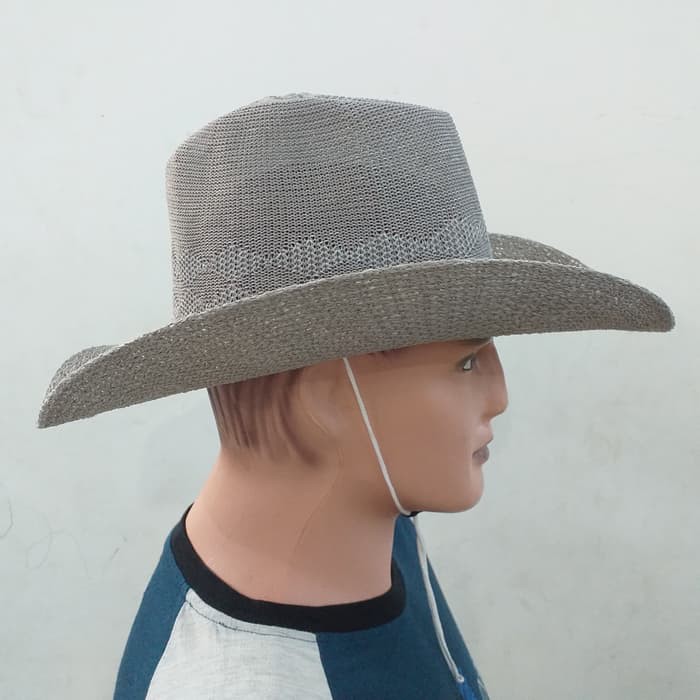 Topi Cowboy Koboy Amerika Jaring Anyam Anak Remaja Dewasa/Topi Zorro