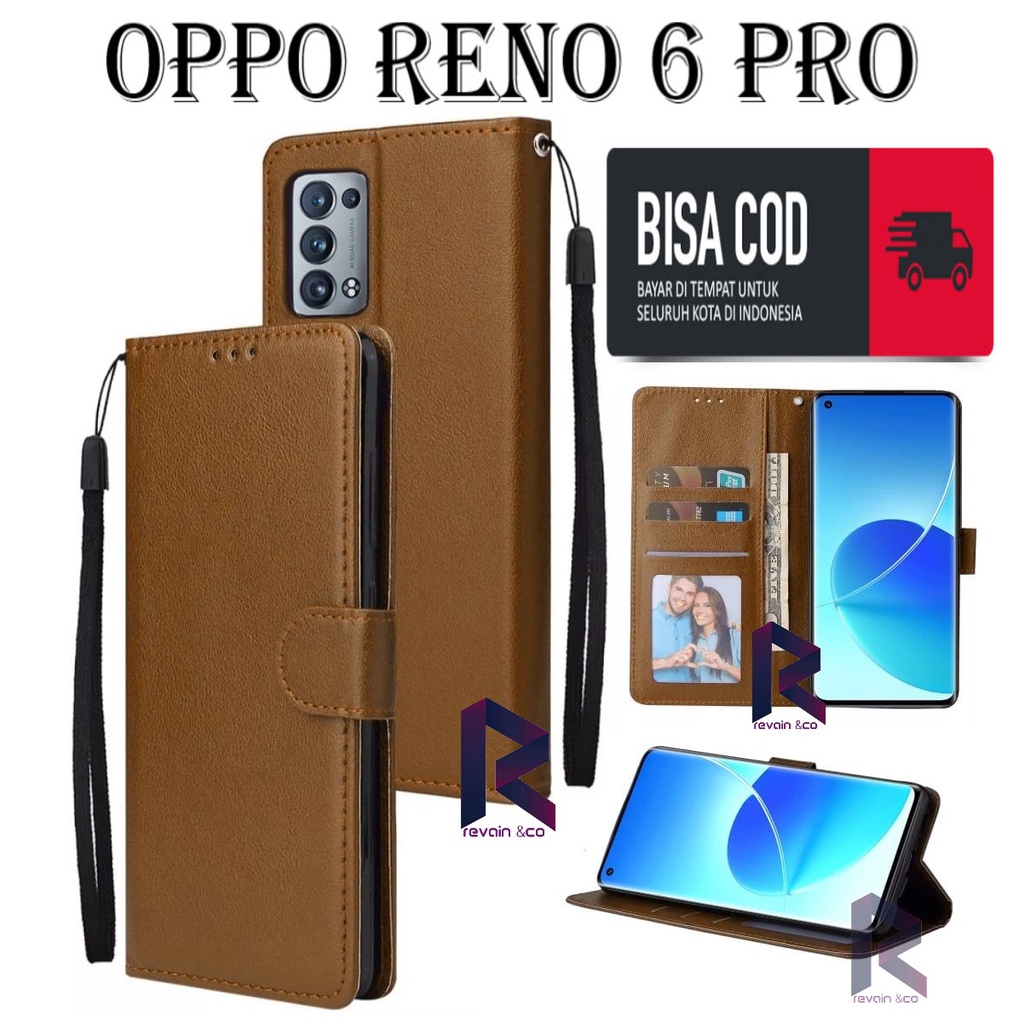 OPPO RENO 6 PRO FLIP WALLET LEATHER KULIT PREMIUM SARUNG BUKA TUTUP FLIP CASE OPPO RENO 6 PRO