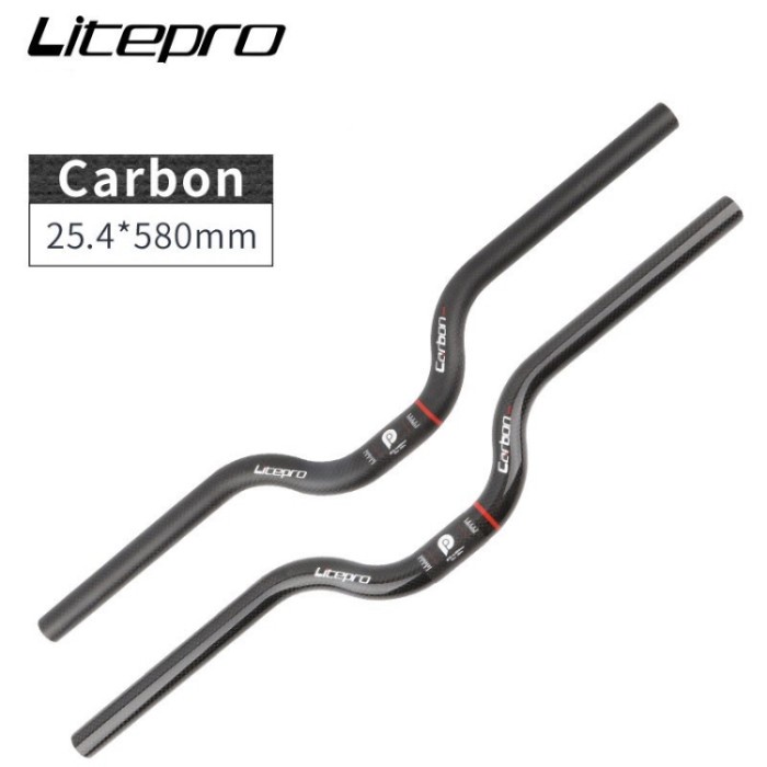 PROMO***Handlebar Litepro Carbon 25,4x580mm Stang Carbon Sepeda lipat