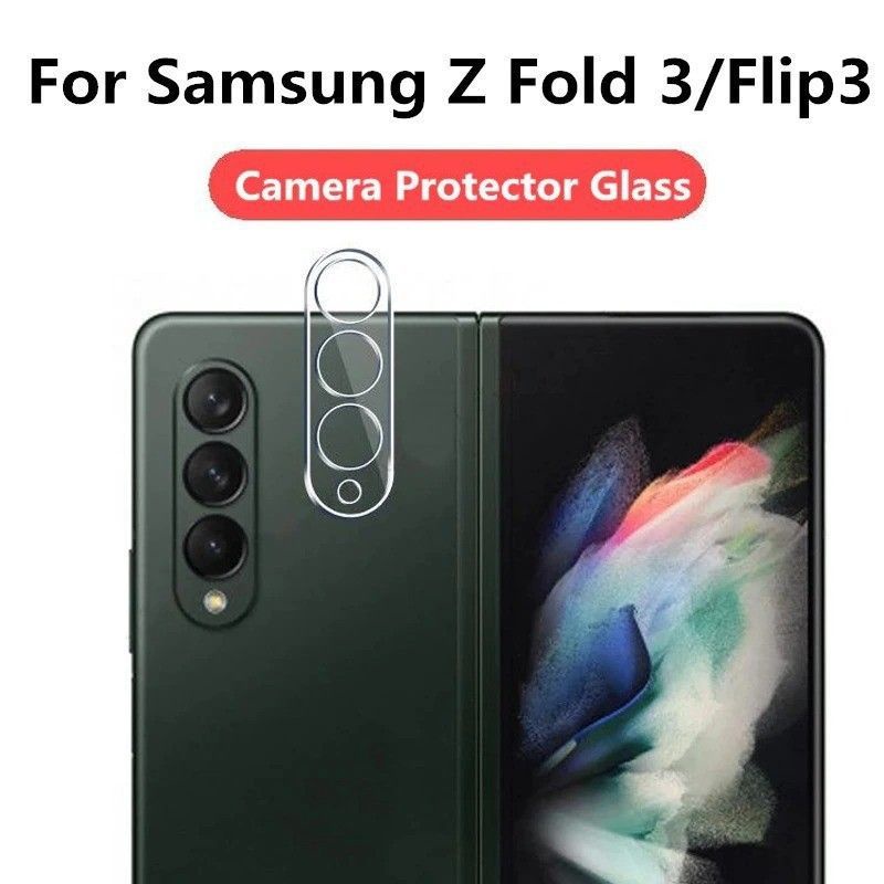 Samsung Z Fold 3 / Z Flip 3 Anti Gores Kaca Camera Full Frame Clear Screen Guard Protector Temper Glass Anti Gores Kaca Kamera Z Fold3 Flip3