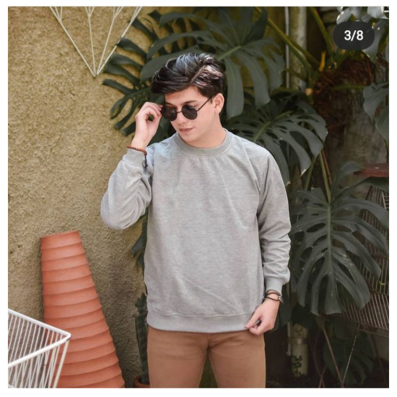 Basic Sweater Polos Fleece Unisex-Abu